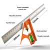 Escuadra de Combinación,Acero Inoxidable,12 Pulgadas y 30cm,Ajustable Escuadra Combinada,Escuadras para
