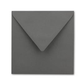 Glüxx-Agent 25 Square Envelopes Dark Grey 15.5 x 15.5 cm - 110 g/m² Wet Seal Postal Envelopes without window ideal for Christmas greeting cards invitations from your