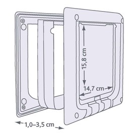 Trixie Electromagnetic 4-Way Cat Flap, 21.1 x 24.4 cm, White
