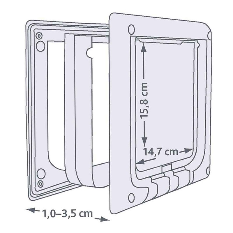 Trixie Electromagnetic 4-Way Cat Flap, 21.1 x 24.4 cm, White