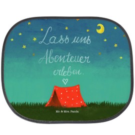 Mr. & Mrs. Panda Auto Sonnenschutz Abenteuer - Geschenk, Urlaub, Frühlings Deko, Sonnenschutz Autofenster, Natur, Sonnenblende, Zelten, Sonnenblende