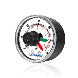 Pool Filter Pressure Gauge, Uharbour Pool Pump Pressure Gauge with Setable Pointers Replacement for Select Filters, 1/4"NPT Back Amount 2" Dial Pool Pressure Gauge 0-60psi/4bar.