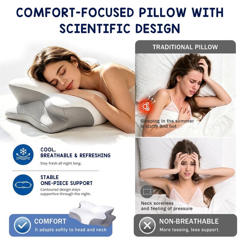 Cervical Neck Pillow for Neck Support Pillows for Sleeping