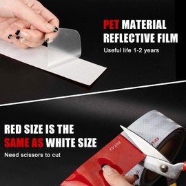 CARGEN DOT-C2 Reflective Tape, Bright White Red Safety Tape Outdoor Waterproof Reflective Stickers for Large and Heavy Vehicles, Trailers, Trucks, Driveway, Boats, Signs, 2" x 32FT, 1 Roll