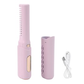 Rechargeable Mini Hair Straightener 3 Adjustable Temperature 2000mAh Anti Scald Type C Cordless Hair Straightener for All Hair Types Purple