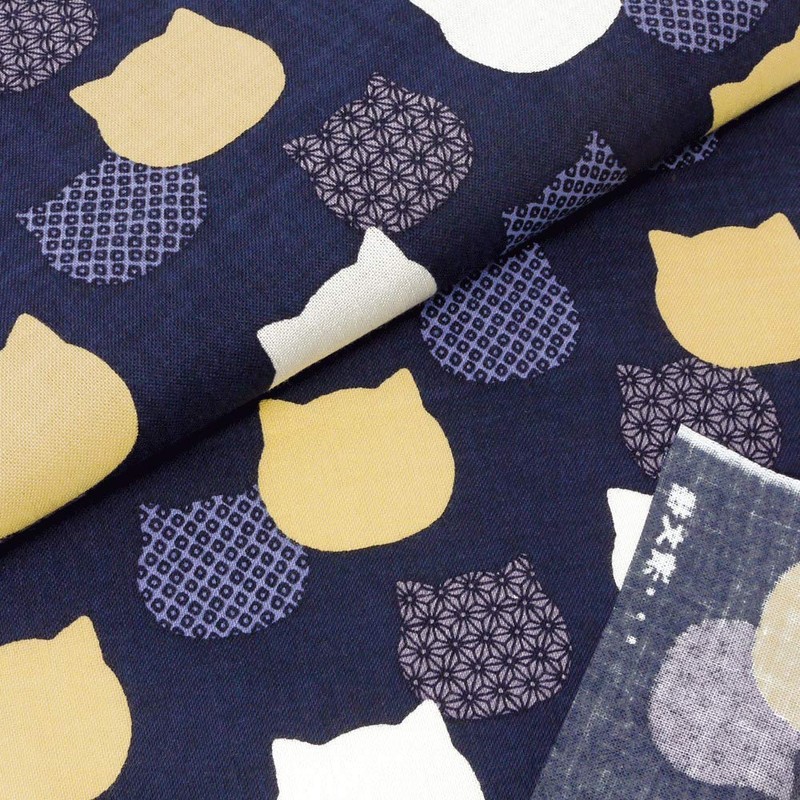 HAMAMONYO Tenugui 'Japanese Traditional Patterns -Cat'