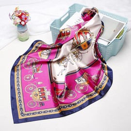 ericotry 10PCS Women Girls Square Satin Scarves Fashion Printed Neckerchief Necktie Shawl Headscarves Hairband Wristband (Color Random)