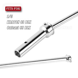 BRCatWPark RC Drive Shaft Axles Upgrades Part for Arrma 1/5 KRATON 8S BLX,Outcast 8S BLX,#45 Steel Front Rear Driveshaft CVD Hop-up,Silver(2PCS)