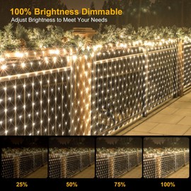 CORST 6X2M 300LEDs Net Lights Indoor Outdoor for Bushes Plug in,Mesh Lights Large Fairy Lights Garden Tree Lights,Waterproof,Connectable, 8Modes (White)