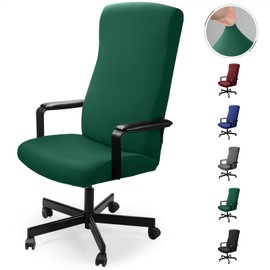 Office Chair Cover, Office Chair Cover, Swivel Chair Cover, Modern Chair Cover, Armchair Cover, Elastic Washable Chair Covers Set for Office Chair, Computer, Desk Chair (No Chair) (Green, L)