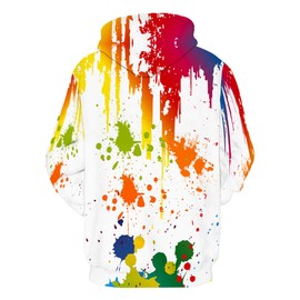 LAIDIPAS Sweatshirts Men 3D Printed Hoodies for Adult Unisex Women Colorful Hooded Costume Paint Splatter Hoody Sweater with Design L