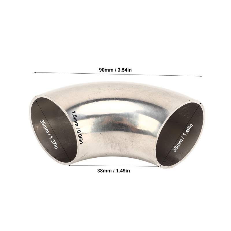 2PCs 90 Degree Elbow Wastegate Dump Valve Pipe 1.5in Stainless