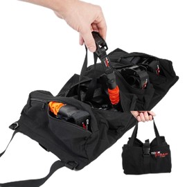 TorkStrap TorkBag | Tie Down Strap Organizing Bag - Stores up to 8 Cargo Straps - No More Tangled Straps - Heavy Duty Canvas Bag for Tiedowns, Ratchet Straps and/or Bungees - Lightweight and Portable