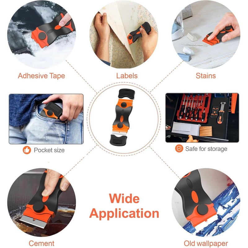 Window Scraper Tool - Double Edged Non Scratch Scraper Cleaning