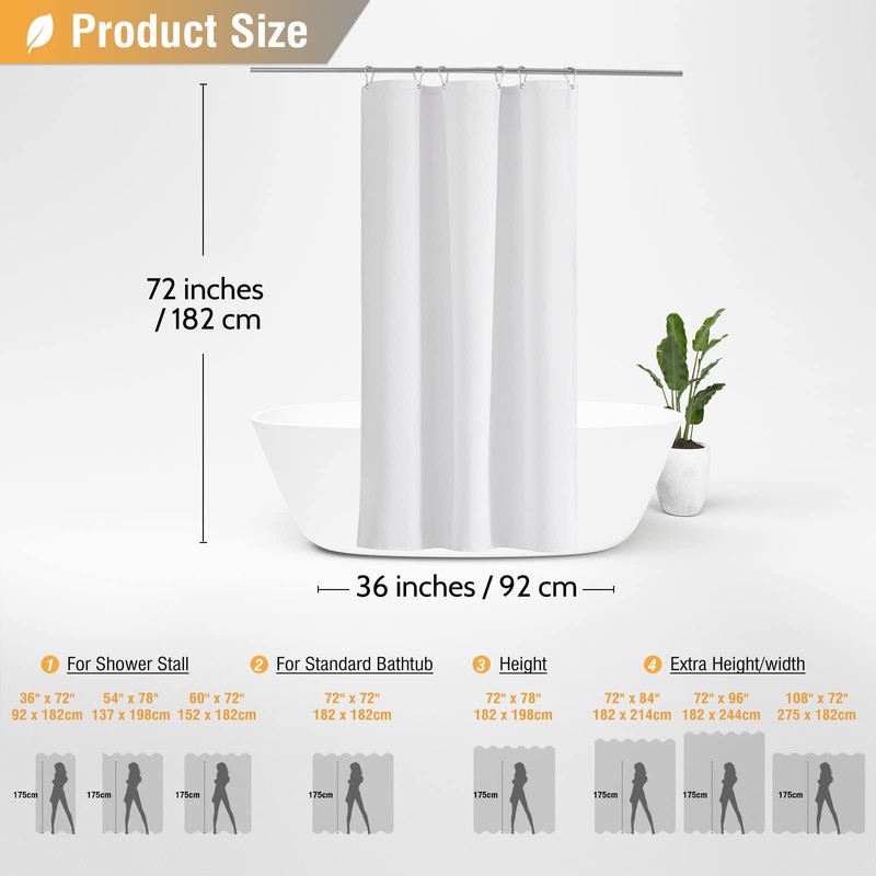 BTTN Stall Fabric Shower Curtain - 36 Inches Linen Textured