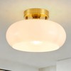 SHBEILOU Semi Flush Mount Ceiling Light, 11 Inch Gold Mid