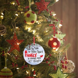 WaaHome Side by Side Or Miles Apart Family is Always Close at Heart Christmas Ornaments Christmas Tree Decorations Gifts