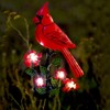 Cardinal Decor Garden Stake,Solar Metal Red Cardinal, Cardinal Bird Figurine