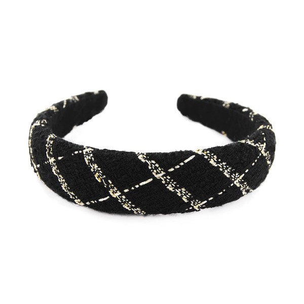 axy Wide Headband with Tweed Fabric Padded - Beautiful Women's