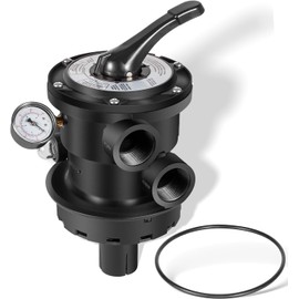 SP0714T Fits for Hayward Above-Ground Pro and VL Series Mount Sand Filter with 1-1/2" FIP Plumbing Connection Size for 1.5-Inch FIP Plumbing 7-Positions Clamp Style Control Valve Upgraded Black