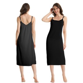 Trifolium Premium Cooling Full Slip for Women Petticoat 26 Inch Black UK 14-16 Factory Label L (1839-26IN-14-16-L-BK)