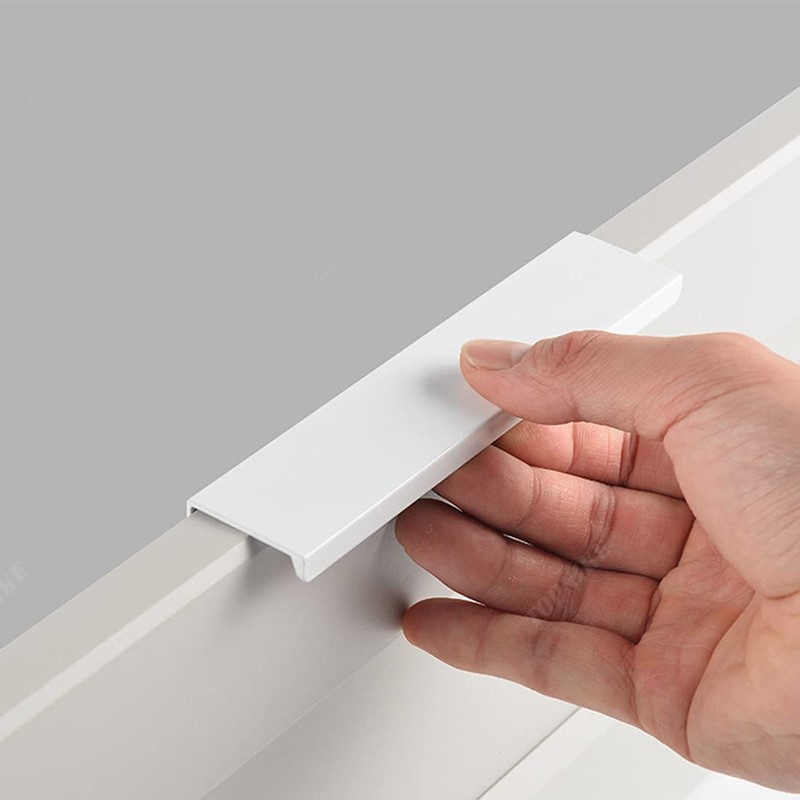 BOOLSFMAM 6 Pack Finger Edge Pull Furniture Drawer Handles Bright