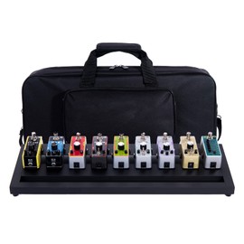 ENO MUSIC Ex Stompbox Mini Pedalboard Case, Portable Aluminum Alloy Guitar Effects Pedal Board with Soft Bag Sets Including Mounting Tape and Cable Ties/Pedals Accessories (20")