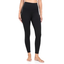 YUNOGA Women's Soft High Waisted Yoga Pants Tummy Control Ankle Length Leggings (S, Black)