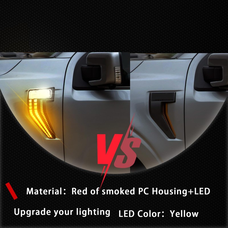 PGTOPONE Smoked Shell Clear Lens Sequential Flash Signal DRL Side