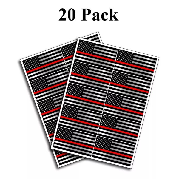 Decals by Haley Pack of 20 Police Officer Thin red