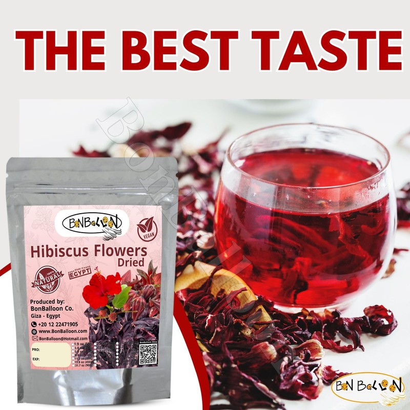 Natural Hibiscus Flower Tea Dried Egyptian Herbal Caffeine Free Aswani