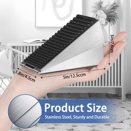 2 Pack Door Stop, LIUCONGBD 3 Inch High Performance Door Stopper for Bottom of Door, Stainless Steel Rubber Door Stopper for Strong Handle, Adjustable Spring Loaded Door Stopper Wedge Suits for Any