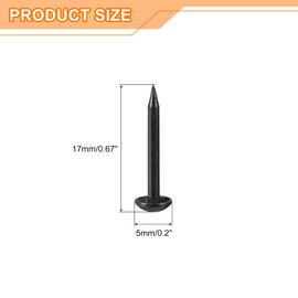 uxcell Upholstery Tacks Nail Pins Furniture, 50Pcs 5x17mm Thumb Tack Pins Assortment Kit Carbon Steel for Home Sofa DIY Decorative Nail Heads Nails, Black