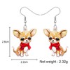 DOWAY Cute Acrylic Chihuahua Dangle Earrings for Women Girls Charm