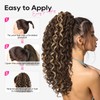 REECHO Curly Ponytail Extension for Women – Short 18" Claw