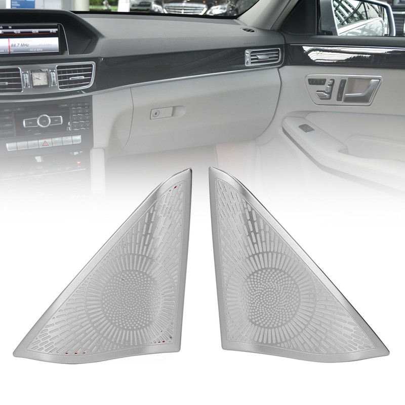 2 Pcs Car Door Speaker Cover Trim Stickers Aluminium Alloy