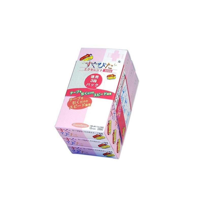 コンドーム すぐぴた エクセレント 3000 12個入×3箱 (計36個入)