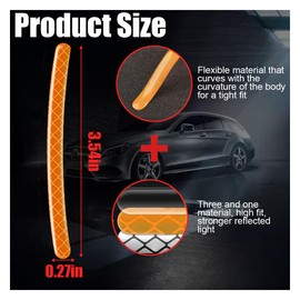 20PCS Car Wheel Stripe Reflective Stickers, Car Wheel Night Safety Warning Stickers Anti-Scratch Reflective Rim Stickers, Car Wheel Safety Decorative Decals for Motorcycles, Bicycles (Orange)