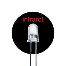 Lumetheus LED 5 mm Colour IR Infrared Pack of 20 Light Emitting Diodes Approx. 1.5 V Diode 2 Pin LEDs Housing Clear