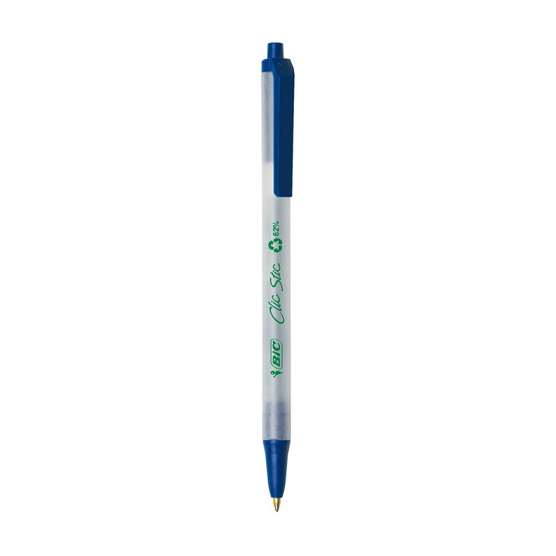 BIC ECOlutions Retractable Ball Pen, Medium Point (1.0 mm), Blue,