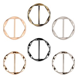 Nivofu 6 PCS Silk Scarf Ring Clip,3.4cm/1.3in Metal T-Shirt Clip Shirt Clip,Round Circle Clip Buckle,T Shirt Scarf Clip Ring for Women,Metal Clip Buckle Clothing Ring Clip Fashion Accessories