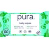 Pura Natural Sensitive Baby Wipes, 99% Water, Unscented & Hypoallergenic,