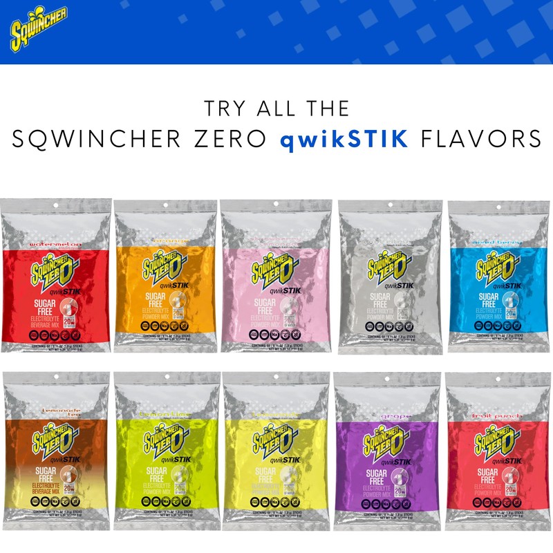 Sqwincher Qwik Stick .11 Ounce Powder Concentrate Sticks Fruit Punch