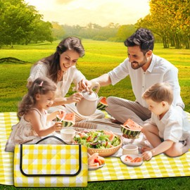 SH-RuiDu Outdoor Picnic Blanket Beach Blanket, 200x200cm Extra Large Picnic Mat Foldable Sandproof Picnic Blanket Machine Washable Picnic Rug Waterproof for Camping, Beach, Park, Family Gathering