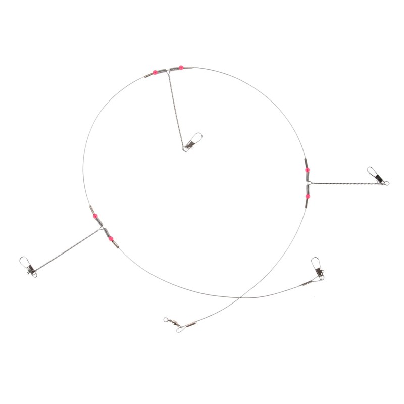 Kisangel 5sets Wire Fishing Trace Leaders Kit Tangling Fishing Rigs
