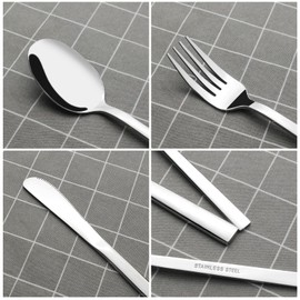 EudokkyNA Outdoor Travel Cutlery Set for 1, 3-Piece Travel Utensil Flatware with Grey Case