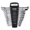 VEVOR Combination Wrench Set, 16-Piece Ratcheting Wrench Set with Organizer