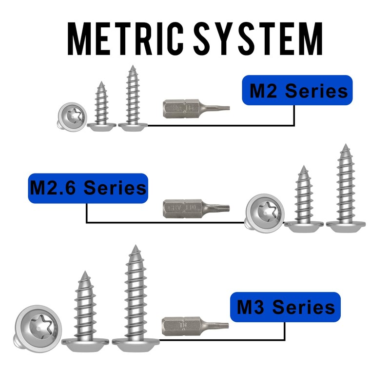 560 Pcs Torx Self Tapping Screws, Tiny M2 M2.5 M3