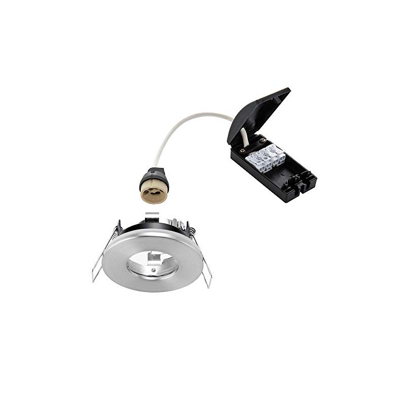 Saxby 79979 Speculo Round Brushed Chrome Bathroom IP65 7W GU10