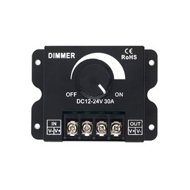HiLetgo 2-in-1 LED Dimmer Switch 12V-24V 30A 360W Adjustable Voltage Regulator Brightness Controller for 5050 LED Strip Light